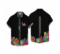 keephen Camisetas con diseños Divertidos y Rompecabezas para Hombre Blusas de Moda con Estampados Coloridos y Impresiones 3D Tops de Manga Corta Estilo Y2K