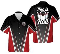 keephen Llama Bowling Bolos Patrón Impresión 3D Camisa Mujer Hombre Casual Botones Camisa Cuello Solapa Tops Jugadores de Bolos Hawaii Camisa