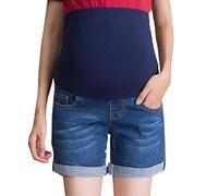 keephen Maternidad Pantalones Cortos por Mujeres Embarazadas - Casual Over Bump Jeans Shorts Embarazo Shorts de Mezclilla Ropa de Maternidad