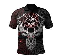 keephen Mitología Nórdica Guerrero Odin Vikingo Fenrir Lobo Tatuaje Impreso en 3D Harajuku Streetwear Polo Casual Camiseta de Verano de Manga Corta