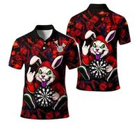 keephen Polos con diseño gráfico de Conejo para Hombre a la última Moda Polo de Verano Holgado Estilo Urbano Uniformes para Equipos