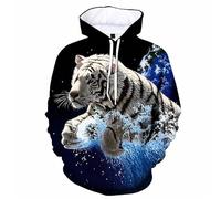 keephen Sudadera con Capucha y Estampado 3D de Tigre y Leopardo para Hombre Divertido Estampado Animal Sudadera con Capucha para Mujer Prendas de Manga Larga para Llevar al Aire Libre
