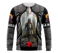 keephenDE Samurai Oni Máscara Tatuaje 3D Todo Impreso Hombres Sudadera con Capucha y Sudadera Casual Unisex Cremallera Chaqueta Streetwear