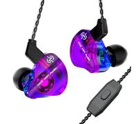 keephifi CCZ DC01 Pro Auriculares in Ear con Cable, 1DD Bass HiFi IEM Afinación en Forma de V, Auriculares in Ear Monitor, OFC Cable Desmontables de 2 Pines-Z in Ears (Morado,con micrófono)