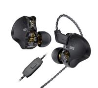 keephifi CCZ DC02 Auriculares IEM con Microfono con Cable,Doble Circuito Magnético DD Casco In Ear Monitor,Cubierta de Metal Esmerilado Premium,PU+Pet Diafragma Compuesto IEM para PC Gaming,Cantantes