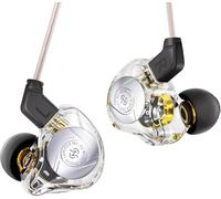 keephifi CCZ MC02 Auriculares con Cable, Auriculares In Ear Jack 3.5, 10mm DD de Doble Imán In Ear Monitor, Cascos con Cable Diafragma de Pet, Graves Profundos IEM Gaming para PS5