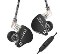 keephifi KBEAR IEM Flash 1BA + 1DD Auriculares de Alta fidelidad, In Ear Monitor con Cubierta CNC, Controlador dinámico de 10mm, Cable Desmontable(Negro, con Micro)