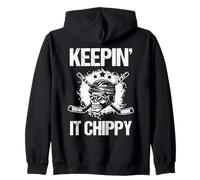 Keepin' It Chippy - Palos Cruzados de Hockey sobre Hielo Sudadera con Capucha