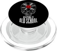 Keeping It Old School Coleccionista de Discos de Vinilo Vintage Skull PopSockets PopGrip para MagSafe