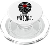 Keeping It Old School Coleccionista de Discos de Vinilo Vintage Skull PopSockets PopGrip para MagSafe