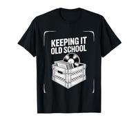 Keeping It Old School Funny Vinyl Records Diciendo Camiseta