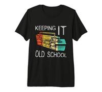 Keeping It Old School - Retro Boombox 80s 90s Hip Hop Music Camiseta Premium