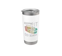 Keeping It Old School - Retro Boombox 80s 90s Hip Hop Music Vaso térmico de acero inoxidable de doble pared