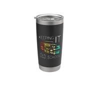 Keeping It Old School - Retro Boombox 80s 90s Hip Hop Music Vaso térmico de acero inoxidable de doble pared
