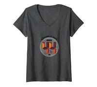 Keeping It Real Since '44 - Regalo de cumpleaños con gráfico Retro Camiseta Cuello V, Mujer, Jaspeado Oscuro, XL