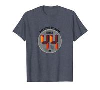 Keeping It Real Since '44 - Regalo de cumpleaños con gráfico Retro Camiseta, Hombre, Azul Jaspeado, L
