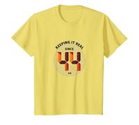 Keeping It Real Since '44 - Regalo de cumpleaños con gráfico Retro Camiseta, Niños, Limón, 3 años