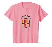 Keeping It Real Since '44 - Regalo de cumpleaños con gráfico Retro Camiseta, Niños, Rosado, 4 años