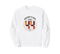 Keeping It Real Since '44 - Regalo de cumpleaños con gráfico Retro Sudadera, Unisex para Adultos, Blanco, XXL