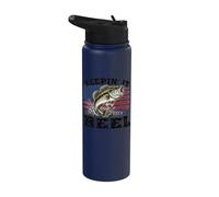 Keeping Reel Boys American Flag Bass Fishing Patriotic Pun Stainless Steel Insulated Water Bottle
