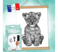 Keep'Love - Póster de huellas para bebé, diseño de huellas de bebé, con patas sin tinta, póster de mis pequeños pedazos de leonceau, regalo de nacimiento, recuerdos, decoración de pared, dormitorio,