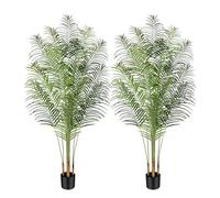 Keeplush Palmera artificial de 200 cm de alto, palmera falsa para decoración de interiores con 18 troncos y diseño de corteza real, planta de suelo de seda tropical Areca sintética en maceta para el