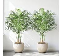 Keeplush Planta Artificial Areca Palmera Grande 120 cm Arbol Artificial Interior y Exterior Plantas Artificiales Decorativas Salon Dormitorio Balcón Decoracion Hogar Moderno (2 Pack)