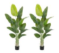 Keeplush Planta Artificial Ave del Paraíso 180 cm Planta Artificial Interior Alta con 13 Hojas, arbol Artificial Exterior Grande para Interior Casa salón Oficina dormitorios Jardín verandas (2Pack)