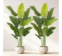 Keeplush Planta Artificial Ave del Paraíso 200 cm Planta Artificial Interior Alta con 15 Hojas, arbol Artificial Exterior Grande para Interior Casa salón Oficina dormitorios Jardín verandas (2Pack)