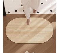 keepmore Alfombra de baño con Vetas de Madera Absorbente de Agua de Secado rápido de Lodo de diatomeas Resistente a Manchas de fácil Cuidado Antideslizante para la Entrada del baño