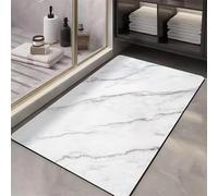 keepmore Alfombra de Piso de Tierra de Diatomeas con Patrón de Textura de Mármol de Lujo Ligero para Hogar Absorbente de Agua Antideslizante Estilo Tinta a Rayas para Baño