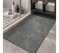 keepmore Alfombra de Piso de Tierra de Diatomeas con Patrón de Textura de Mármol de Lujo Ligero para Hogar Absorbente de Agua Antideslizante Estilo Tinta a Rayas para Baño