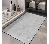 keepmore Alfombra de Piso de Tierra de Diatomeas con Patrón de Textura de Mármol de Lujo Ligero para Hogar Absorbente de Agua Antideslizante Estilo Tinta a Rayas para Baño