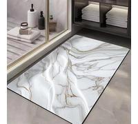 keepmore Alfombra de Piso de Tierra de Diatomeas con Patrón de Textura de Mármol de Lujo Ligero para Hogar Absorbente de Agua Antideslizante Estilo Tinta a Rayas para Baño