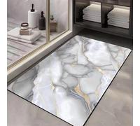 keepmore Alfombra de Piso de Tierra de Diatomeas con Patrón de Textura de Mármol de Lujo Ligero para Hogar Absorbente de Agua Antideslizante Estilo Tinta a Rayas para Baño