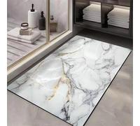 keepmore Alfombra de Piso de Tierra de Diatomeas con Patrón de Textura de Mármol de Lujo Ligero para Hogar Absorbente de Agua Antideslizante Estilo Tinta a Rayas para Baño