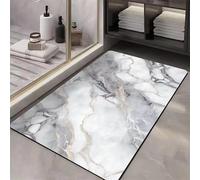 keepmore Alfombra de Piso de Tierra de Diatomeas con Patrón de Textura de Mármol de Lujo Ligero para Hogar Absorbente de Agua Antideslizante Estilo Tinta a Rayas para Baño
