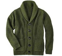 keepmore Botones clásicos para Hombre Cárdigan de Punto Abotonado de Punto Liso Vintage Cárdigan con Cuello en V Cárdigan con Cuello en V