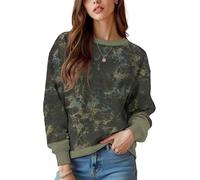 keepmore Camuflaje Jungle Doodle Abstracto Impresión 3D Sudaderas Vintage para Mujer Otoño Streetwear Y2k Manga Larga al Aire Libre Pullover Jumper Tops