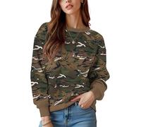 keepmore Camuflaje Jungle Doodle Abstracto Impresión 3D Sudaderas Vintage para Mujer Otoño Streetwear Y2k Manga Larga al Aire Libre Pullover Jumper Tops