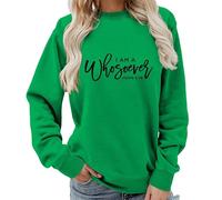 keepmore Sudadera con Estampado de Carta 'Yo Soy Un Cualquiera' Versículo de la Biblia Cristiana Pulóver para Mujer