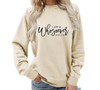 keepmore Sudadera con Estampado de Carta 'Yo Soy Un Cualquiera' Versículo de la Biblia Cristiana Pulóver para Mujer