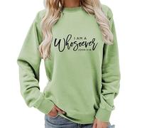 keepmore Sudadera con Estampado de Carta 'Yo Soy Un Cualquiera' Versículo de la Biblia Cristiana Pulóver para Mujer