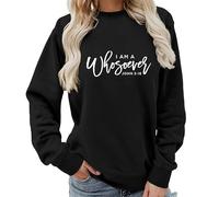 keepmore Sudadera con Estampado de Carta 'Yo Soy Un Cualquiera' Versículo de la Biblia Cristiana Pulóver para Mujer