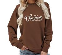 keepmore Sudadera con Estampado de Carta 'Yo Soy Un Cualquiera' Versículo de la Biblia Cristiana Pulóver para Mujer