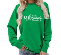 keepmore Sudadera con Estampado de Carta 'Yo Soy Un Cualquiera' Versículo de la Biblia Cristiana Pulóver para Mujer