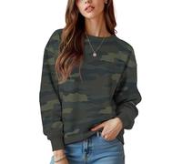 keepmore Sudadera de Camuflaje Vintage para Mujer Mujer Camuflaje Cuello Redondo Manga Larga Otoño Al Aire Libre Senderismo Caza Pullover Jumper Tops