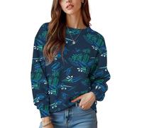 keepmore Sudadera de Mujer con Cuello Redondo Primavera Otoño Fresa Higo Lirio Flores 3D Impresa Vintage Mujer Jersey de Manga Larga Jersey Pullover Tops