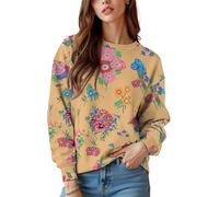 keepmore Sudadera de Mujer con Cuello Redondo Primavera Otoño Fresa Higo Lirio Flores 3D Impresa Vintage Mujer Camisa de Manga Larga Jersey Jersey Tops