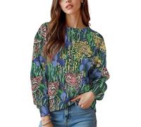 keepmore Sudaderas con Estampado Floral 3D para Mujer con Cuello Redondo Manga Larga Casual Primavera otoño Ajuste Suelto Tops